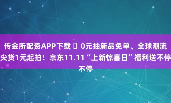 传金所配资APP下载 	0元抽新品免单、全球潮流尖货1元起拍!京东11.11“上新惊喜日”福利送不停